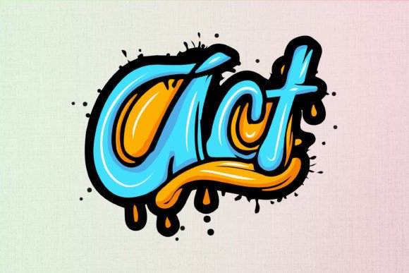 Act: Bold Graffiti Typography for T-Shirt Designs and Graphics