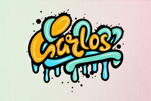 Carlos: Bold Graffiti Graphics for T-Shirt Designs