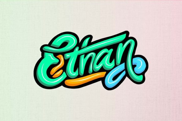 Ethan: Bold Graffiti Typography for T-Shirt Designs