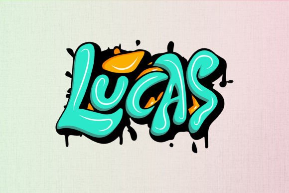 Lucas: Bold Graffiti Graphics for T-Shirt Designs