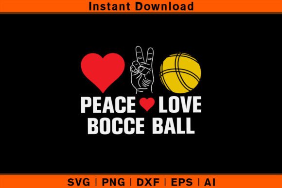 Peace Love Bocce Ball: A Versatile T-Shirt and Graphics Asset