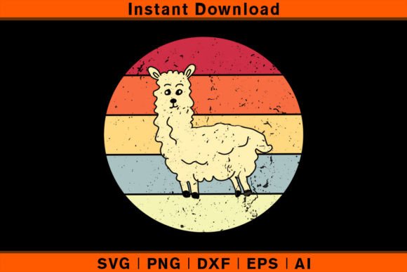 Retro Vintage Llama Graphics for T-Shirt Designs