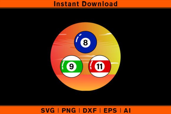 Retro Vintage Sunset Billiards: Perfect for T-Shirt Designs and Graphics